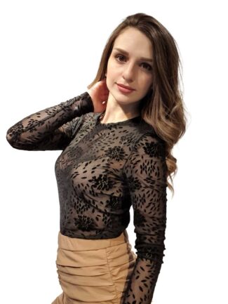 Μπλούζα Διάφανη ONLY Μαύρο