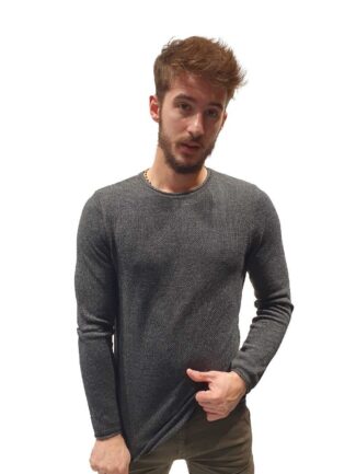 Μπλούζα Πλεκτή με Ανάγλυφη υφή Ανθρακί