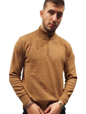 Πλεκτό με Φερμουάρ και Όρθιο Γιακά Ταμπά