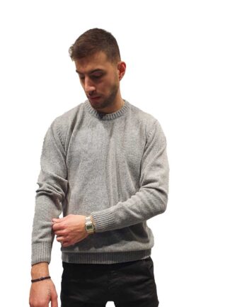 Μπλούζα Πλεκτή Λαιμόκοψη  Γκρί