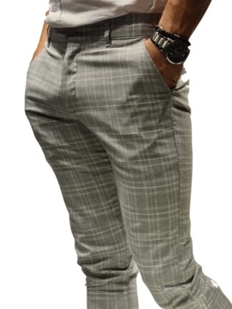 Παντελόνι Chinos Καρό Γκρι