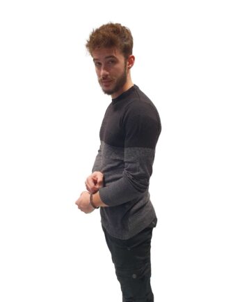 Μπλούζα Πλεκτή Δίχρωμη Μαύρη