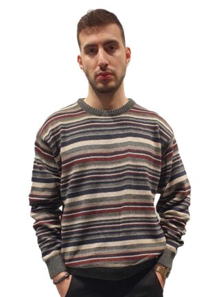 Μπλούζα Πλεκτή Ριγέ Χακί