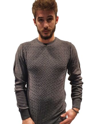 Μπλούζα Πλεκτή με Ιδιαίτερη Πλέξη Ανθρακί