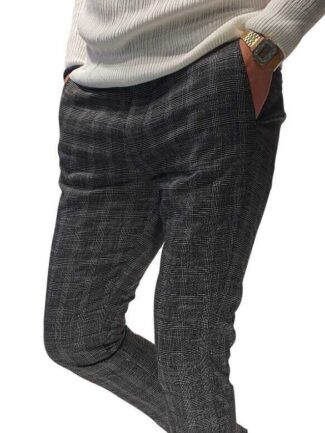 Παντελόνι Chinos Καρό Μαύρο