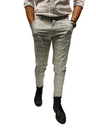 Παντελόνι Chinos Καρό Γκρι