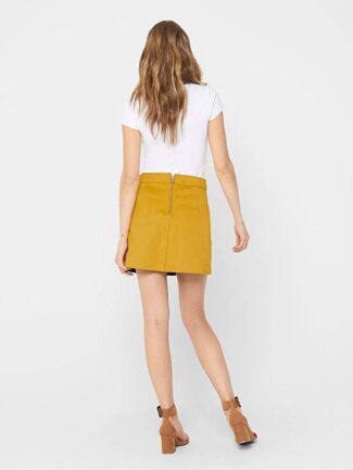 Φούστα Σουέντ ONLY Mini Μουσταρδί