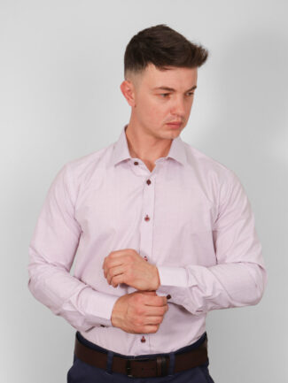 Πουκάμισο Λευκό με Μπορντό Πουά