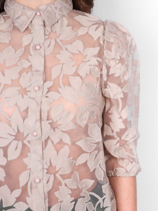 Πουκάμισο Κεντητό Μπεζ