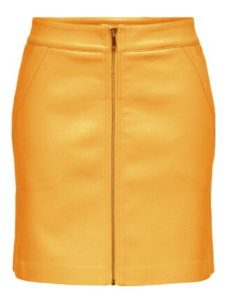 Φούστα Δερματίνη ONLY Mini Μουσταρδί