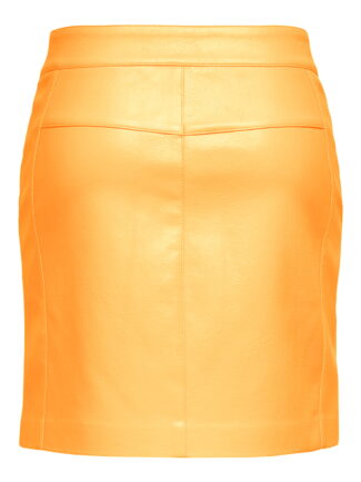 Φούστα Δερματίνη ONLY Mini Μουσταρδί
