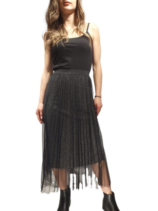 Φούστα Lurex Maxi Μαύρη