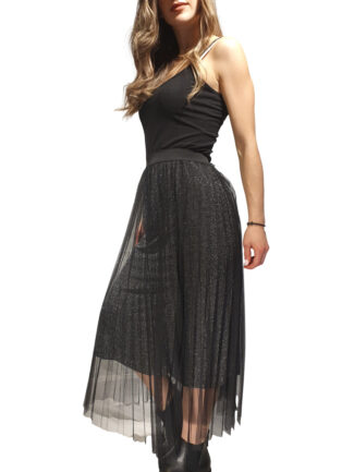 Φούστα Lurex Maxi Μαύρη