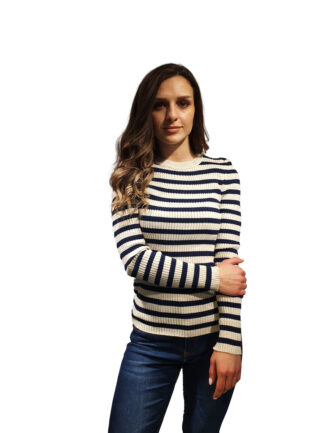 Μπλούζα Ριγέ Μπεζ&Μπλε