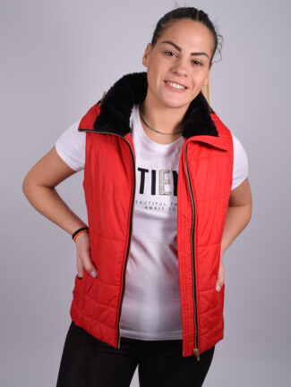 Αμάνικο Puffer ONLY Κόκκινο