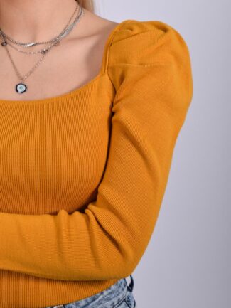 Μπλούζα Πλεκτή Μουσταρδί