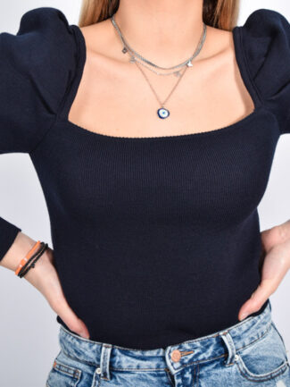 Μπλούζα Πλεκτή Μπλε