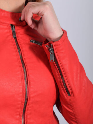 Μπουφάν Δερμάτινο ONLY Κόκκινο