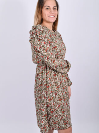 Φόρεμα Midi Floral Μπεζ