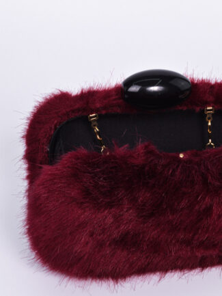 Τσαντάκι Γούνινο Μπορντό