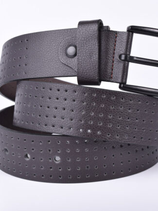 Ζώνη με Διάτρητη Υφή Καφέ