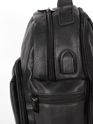 Backpack  Δερματίνη Μαύρo