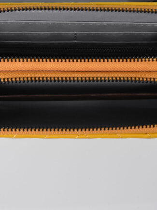 Πορτοφόλι Καπιτονέ Κίτρινο με Δύο Φερμουάρ