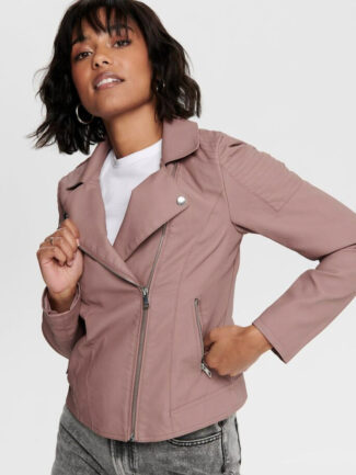 Δερματίνη Biker Jacket ONLY Ροζ