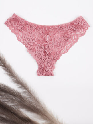 Εσώρουχο Brazil από Ελαστική Δαντέλα Ροζ