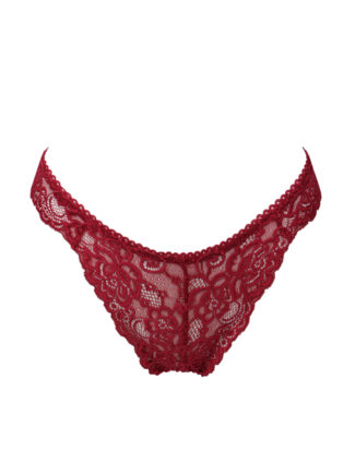 Εσώρουχο Brazil από Ελαστική Δαντέλα Κόκκινο