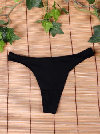 Slip String Βαμβακερό Μαύρο