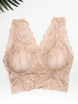 Bralette με Δαντέλα και αφαιρούμενη cup Μπεζ