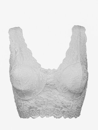 Bralette με Δαντέλα και αφαιρούμενη cup Λευκό