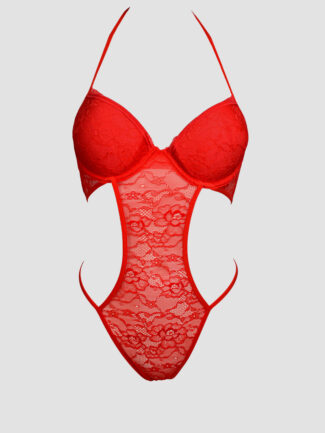 Κορμάκι Δαντέλα με φορμαρισμένο σουτιέν  Κόκκινο