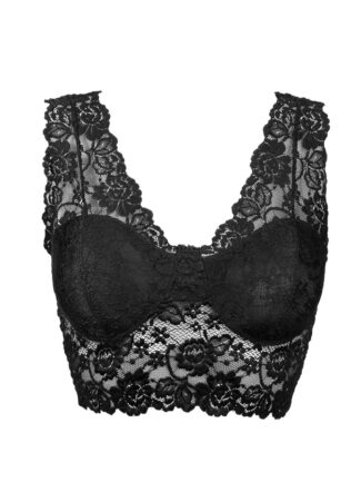 Bralette με Δαντέλα και αφαιρούμενη cup Μαύρο