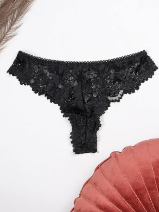 Σλιπ Brazilian Δαντέλα Μαύρο