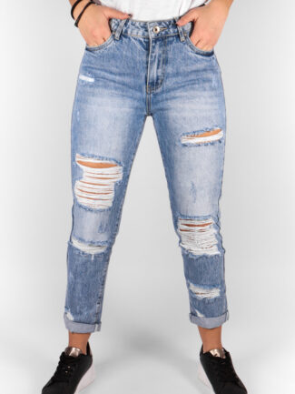 Παντελόνι Jean με Σκισίματα Μπλε Ανοιχτό