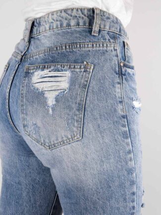 Παντελόνι Jean με Σκισίματα Μπλε Ανοιχτό