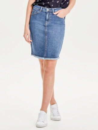 Φουστα Jean Midi ONLY Μπλε