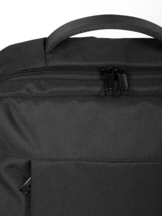 Backpack Υφασμάτινο Μαύρo με δερμάτινες λεπτομέρειες