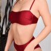Μαγιό Μπικίνι Strapless Brazilian Μπορντό