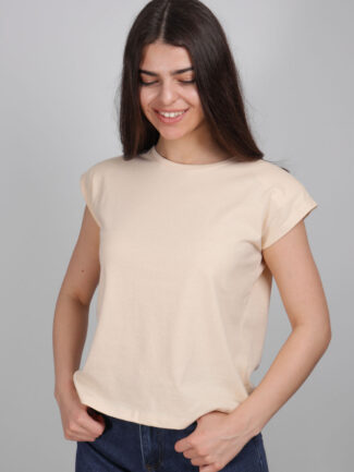 Μπλούζα Μονόχρωμη με Βάτα Μπεζ