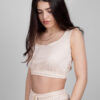 Αμάνικο Cropped Top με Λάστιχο Μπεζ