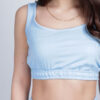 Αμάνικο Cropped Top με Λάστιχο Γαλάζιο