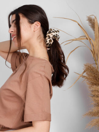 Cropped Top με λάστιχο στο τελείωμα Κάμελ