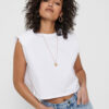 Cropped top με Bάτα ONLY Λευκή
