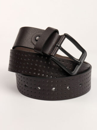 Ζώνη Καφέ με Διατριτη υφή Τεχνόδερμα