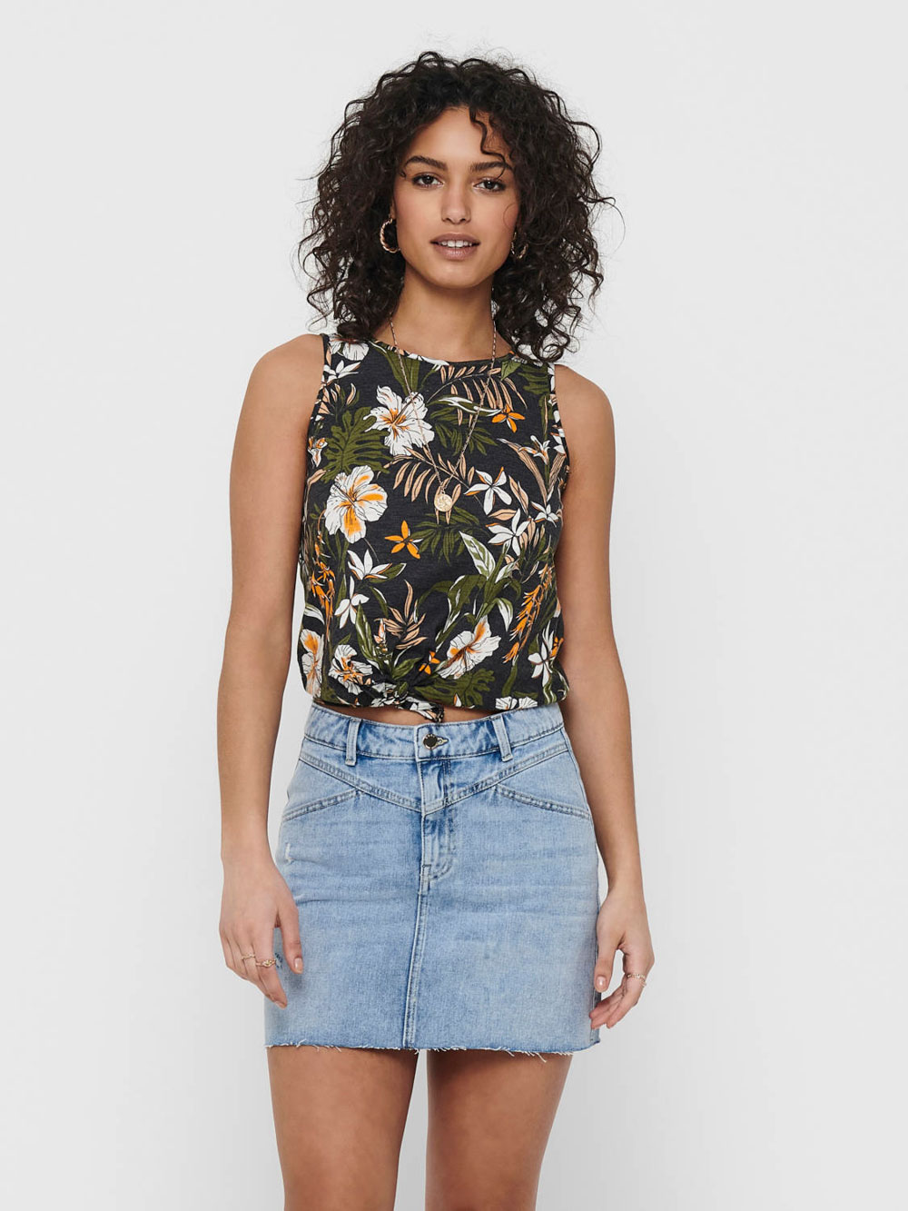 Μπλούζα Floral ONLY Αμάνκη Χακί